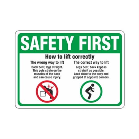 Safety First How To Lift Correctly Sign